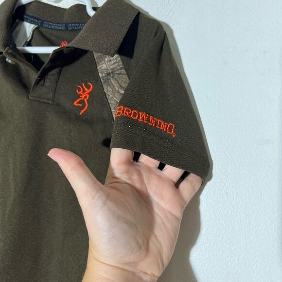 Browning brown orange camo 3T polo shirt - Picture 3 of 6